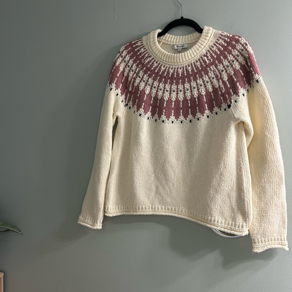 Madewell Fair Isle Keaton Pullover Sweater alpaca wool blend - Picture 9 of 11